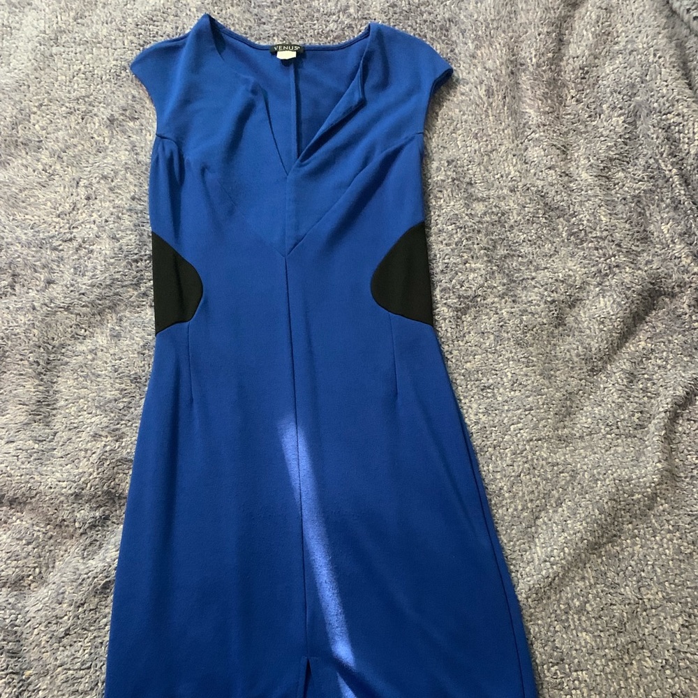 Blue and black dress